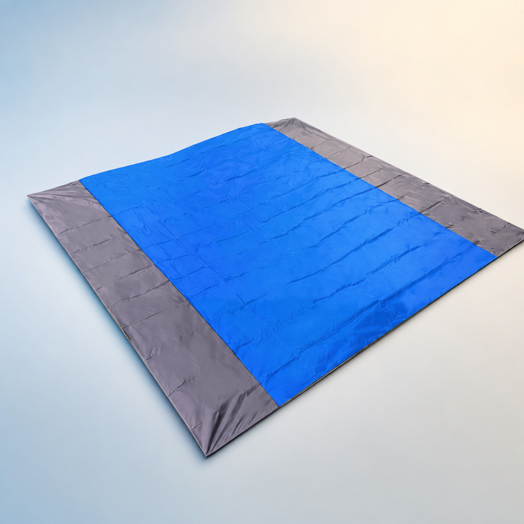 Sand-free beach mat made from moisture-resistant fabric, designed for outdoor use at the beach or picnics, available in multiple sizes, lightweight and easy 3
