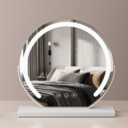 Smart Touch Lighted Makeup Mirror featuring 360° rotation and adjustable tri-tone LED lighting for perfect makeup application. 6