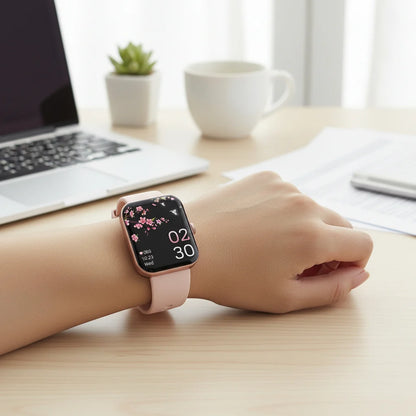 Smartwatch featuring blood pressure and blood sugar monitoring, designed with a durable zinc alloy and silicone strap for comfort and longevity. 3