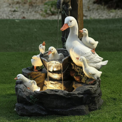 Solar Water Fountain with LED Light, designed as a bird bath, providing a stylish and eco-friendly water feature for gardens and patios, powered by solar energy 0