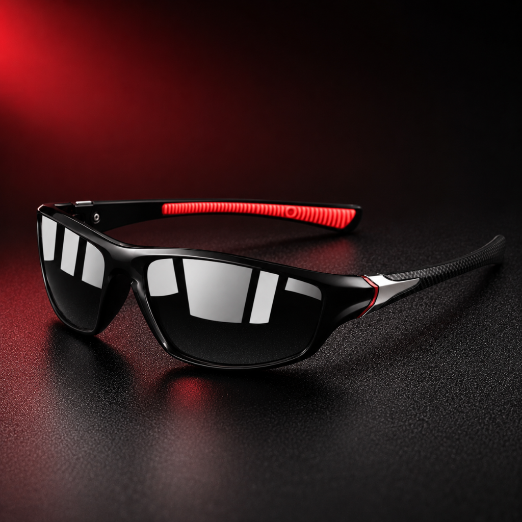 Sport sunglasses featuring polarized lenses and UV400 protection, designed with a lightweight full-frame for enhanced comfort during running and cycling activities. 2