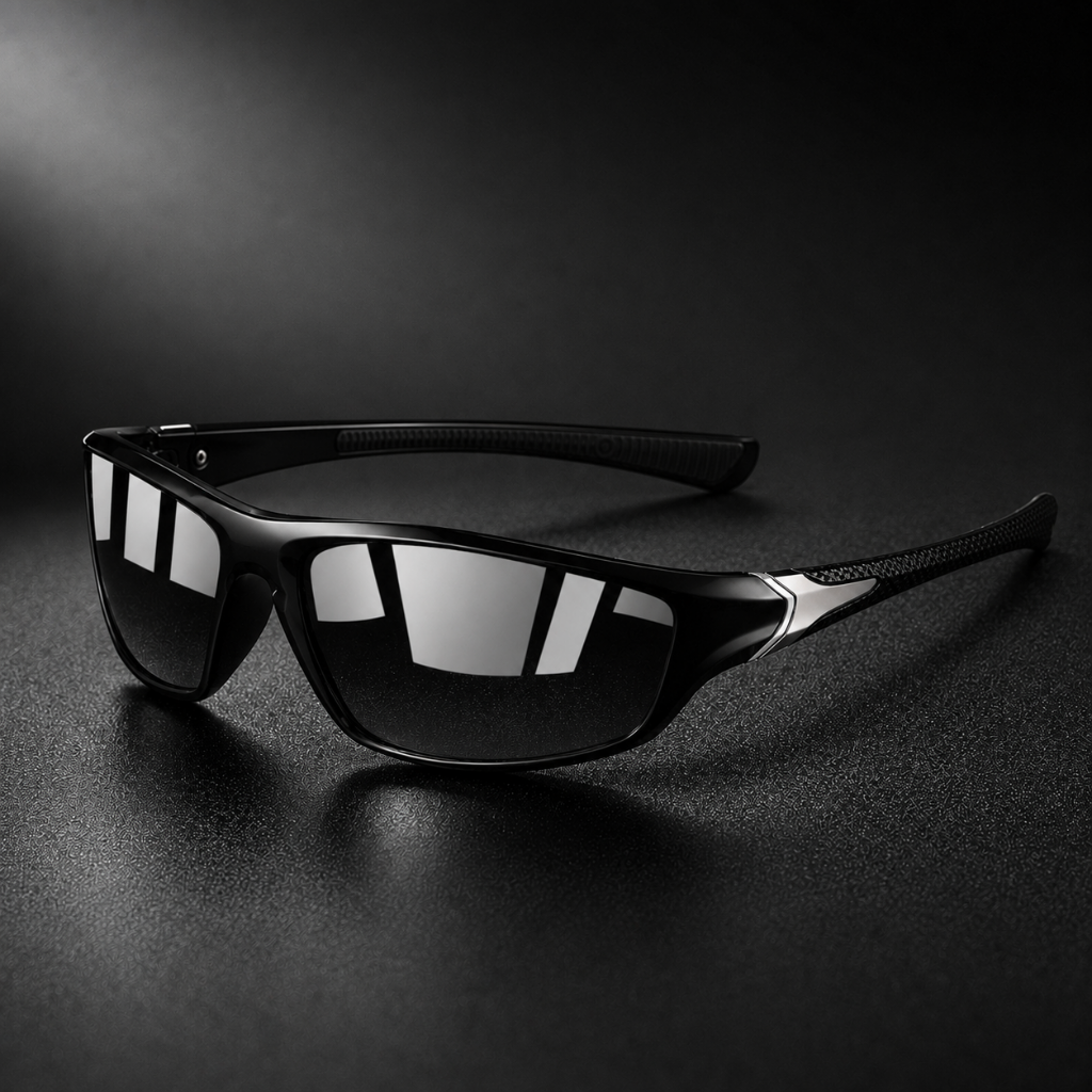 Sport sunglasses featuring polarized lenses and UV400 protection, designed with a lightweight full-frame for enhanced comfort during running and cycling activities. 4