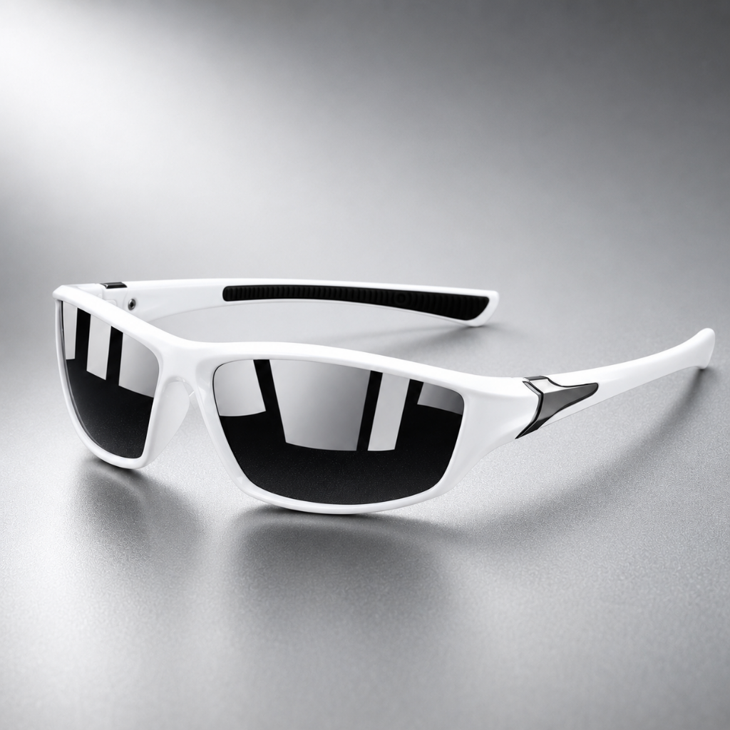 Sport sunglasses featuring polarized lenses and UV400 protection, designed with a lightweight full-frame for enhanced comfort during running and cycling activities. 5