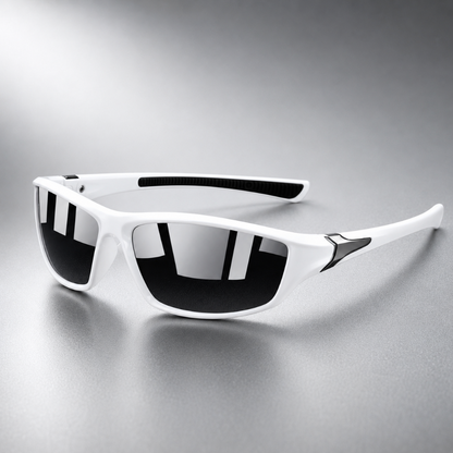 Sport sunglasses featuring polarized lenses and UV400 protection, designed with a lightweight full-frame for enhanced comfort during running and cycling activities. 5