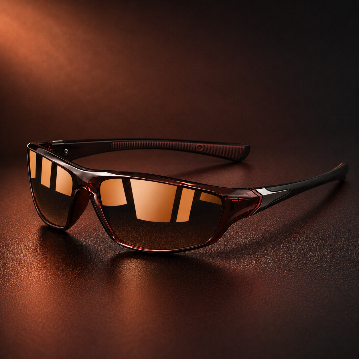 Sport sunglasses featuring polarized lenses and UV400 protection, designed with a lightweight full-frame for enhanced comfort during running and cycling activities. 7