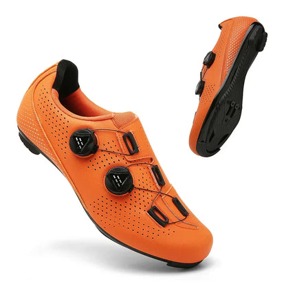 Unisex cycling shoes featuring a lightweight and breathable design with double twist locks, ideal for mountain biking and road cycling. 1