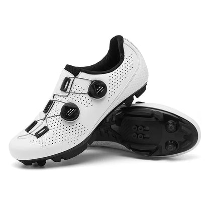 Unisex cycling shoes featuring a lightweight and breathable design with double twist locks, ideal for mountain biking and road cycling. 6