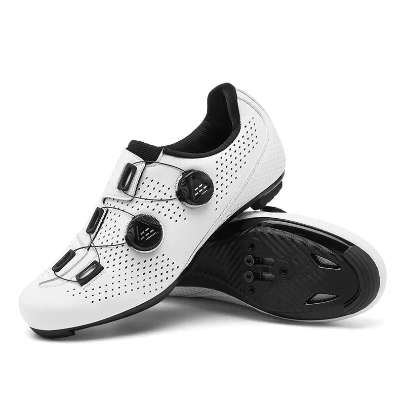 Unisex cycling shoes featuring a lightweight and breathable design with double twist locks, ideal for mountain biking and road cycling. 8