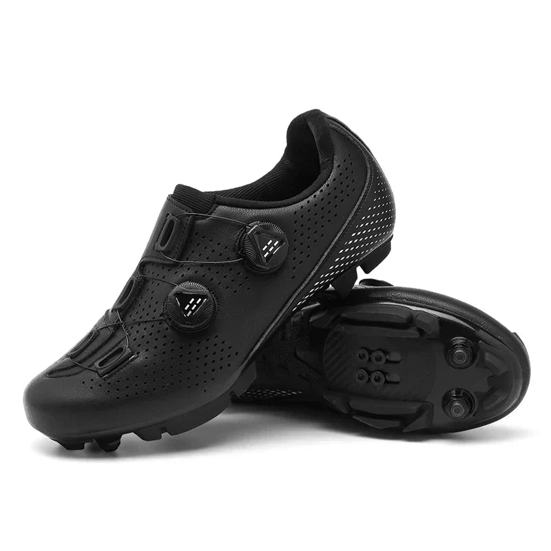 Unisex cycling shoes featuring a lightweight and breathable design with double twist locks, ideal for mountain biking and road cycling. 9