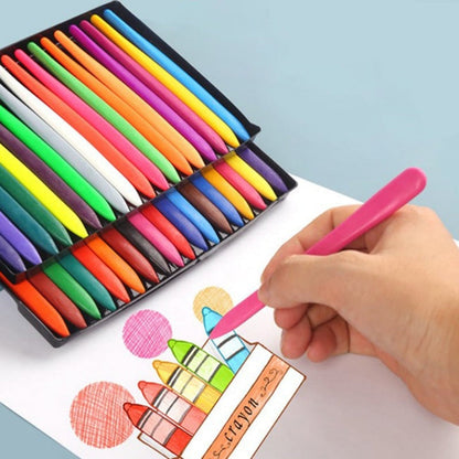 Washable art crayons for kids in vibrant colors, available in sets of 12, 24, or 36, designed for easy cleaning and creative 1