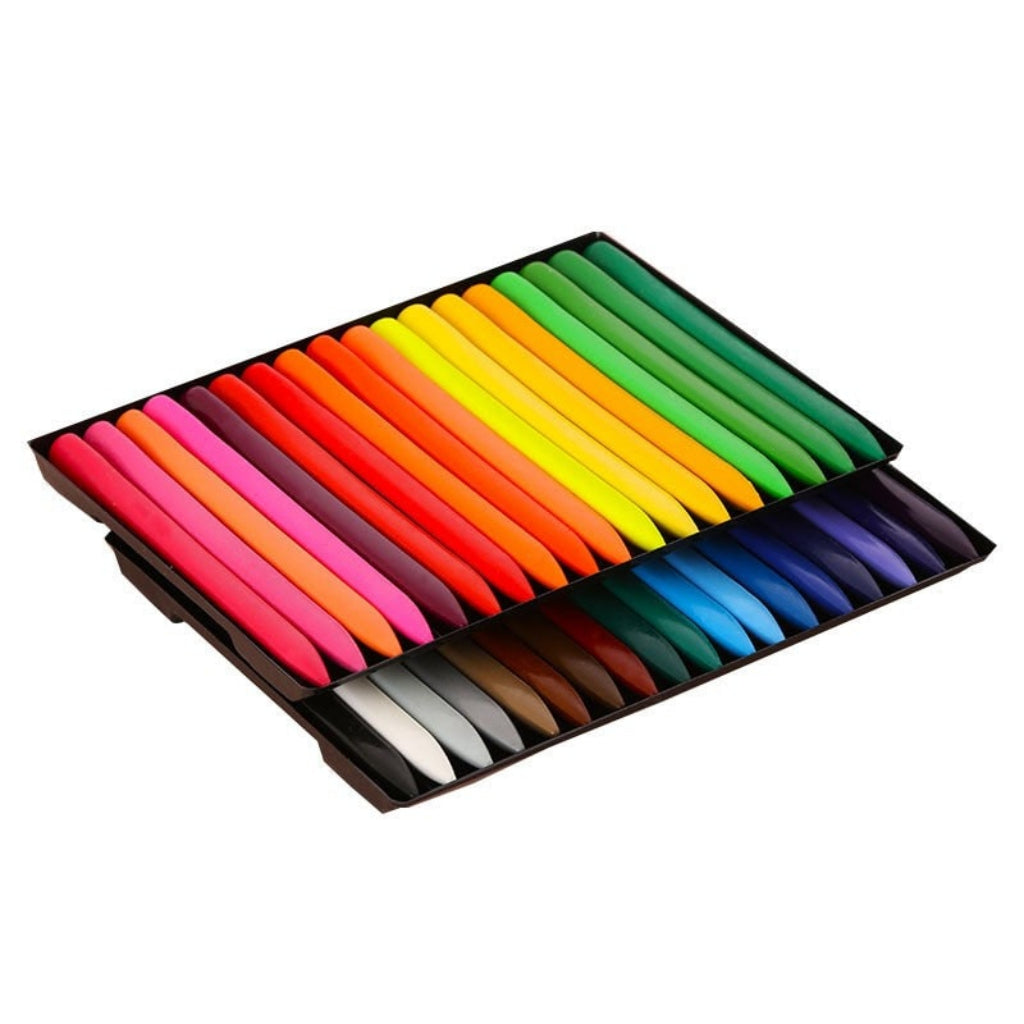 Washable art crayons for kids in vibrant colors, available in sets of 12, 24, or 36, designed for easy cleaning and creative 8
