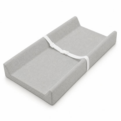 Waterproof baby changing pad with cushioned contoured support, featuring a neutral design ideal for modern nurseries. 8