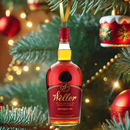 Whiskey Bourbon Advent Calendar featuring 24 mini bottle ornaments for a festive holiday countdown, crafted from durable acrylic for decoration. 1