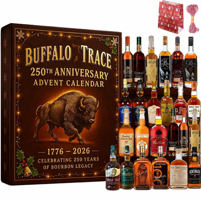 Whiskey Bourbon Advent Calendar featuring 24 mini bottle ornaments for a festive holiday countdown, crafted from durable acrylic for decoration. 4