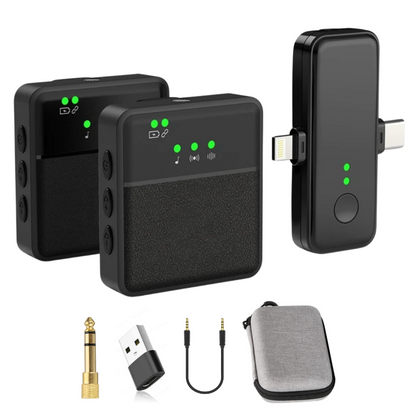 Wireless lavalier microphone featuring advanced noise reduction technology and extended battery life, designed for content creators and gamers seeking high-quality Bluetooth audio. 9