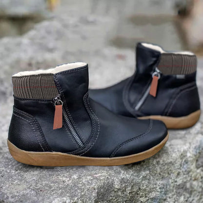Women's ankle boots featuring a waterproof design, anti-slip grip, and arch support, equipped with a convenient side zipper for easy wear and maximum comfort. 1