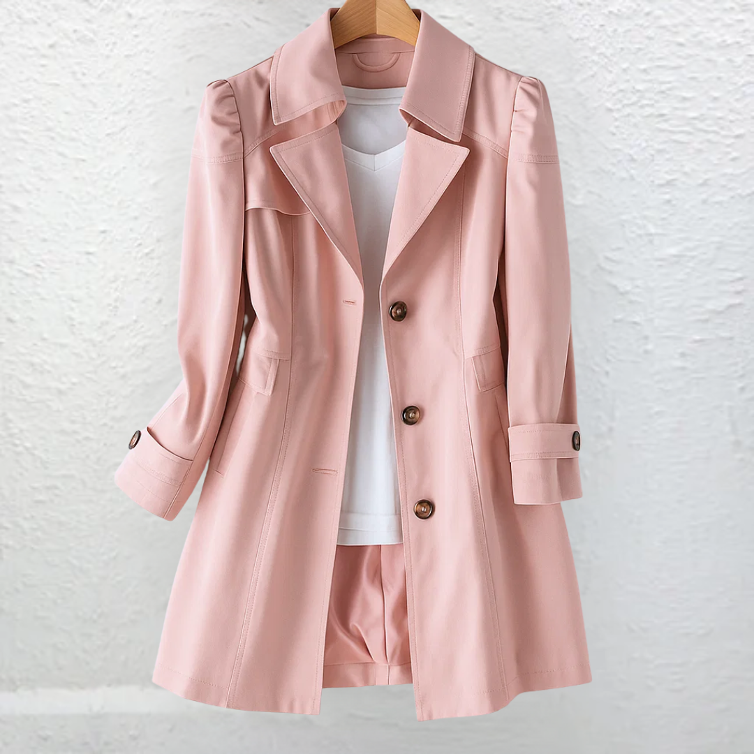 Women's lightweight fabric coat with a tailored cut, featuring an elegant vintage summer style, perfect for warm-weather occasions. 2