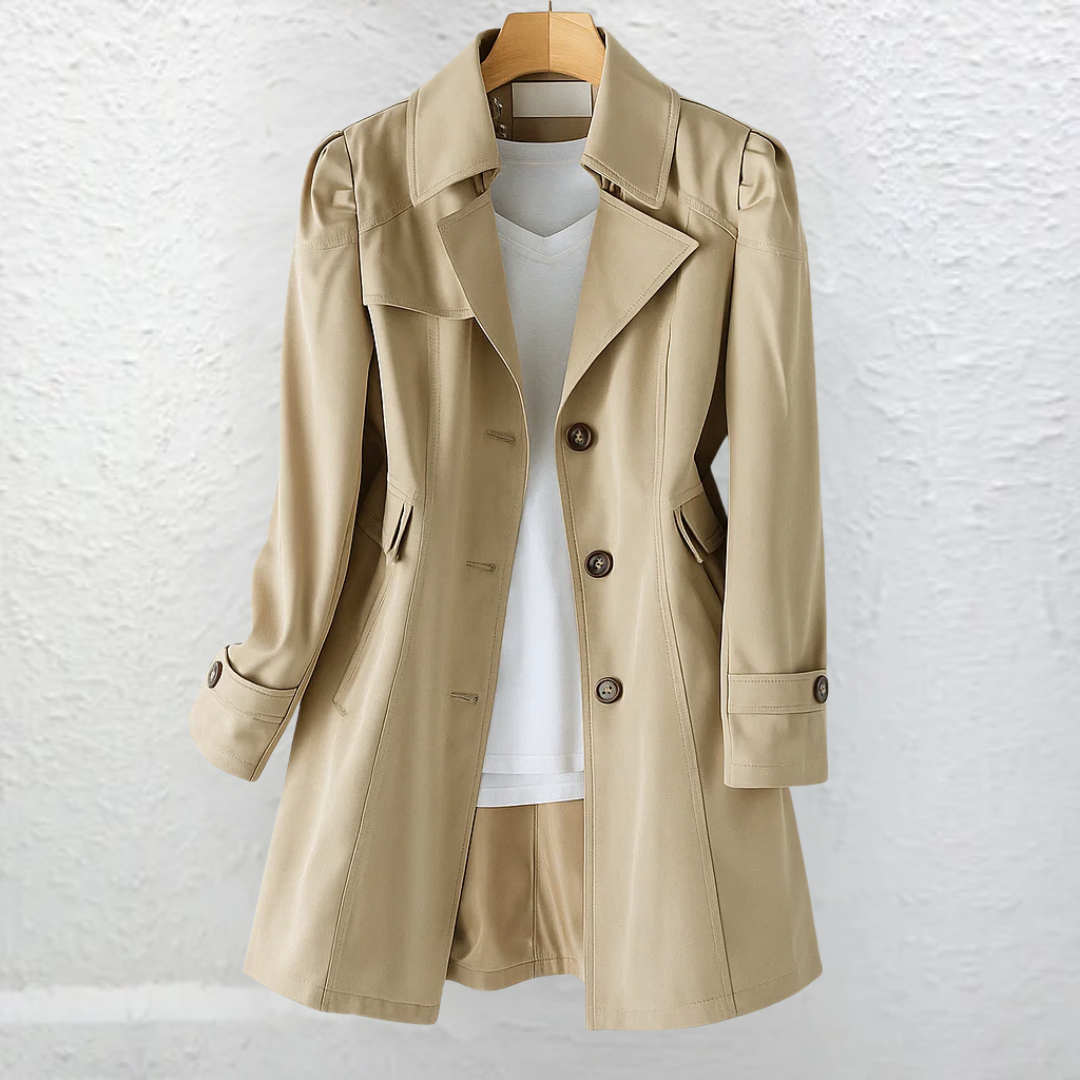 Women's lightweight fabric coat with a tailored cut, featuring an elegant vintage summer style, perfect for warm-weather occasions. 3