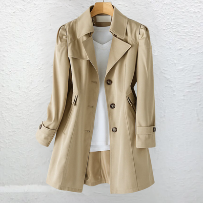 Women's lightweight fabric coat with a tailored cut, featuring an elegant vintage summer style, perfect for warm-weather occasions. 3