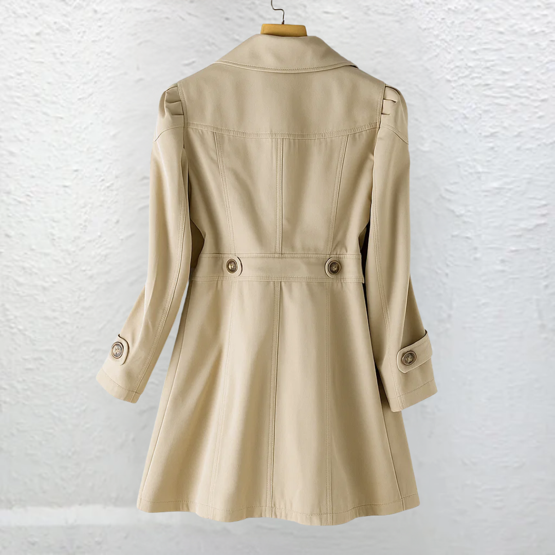 Women's lightweight fabric coat with a tailored cut, featuring an elegant vintage summer style, perfect for warm-weather occasions. 5