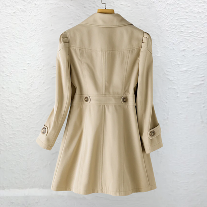 Women's lightweight fabric coat with a tailored cut, featuring an elegant vintage summer style, perfect for warm-weather occasions. 5