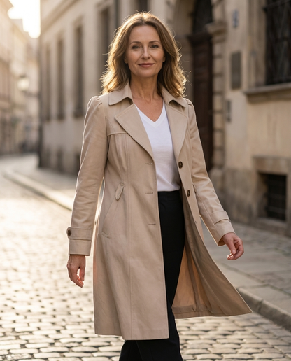 Women's lightweight fabric coat with a tailored cut, featuring an elegant vintage summer style, perfect for warm-weather occasions. 6