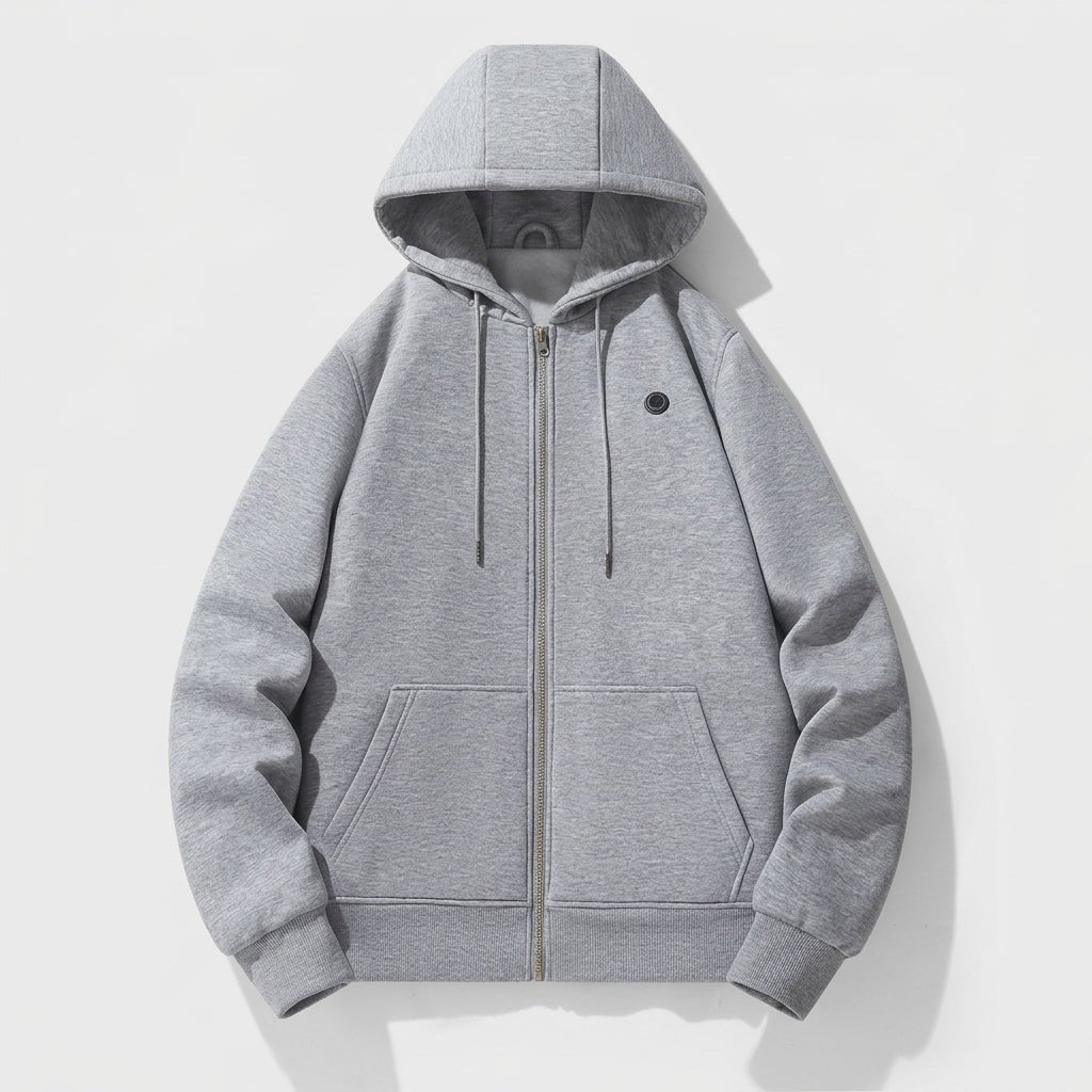 Women's heated zip-up hoodie featuring 3-level heat control, a cozy kangaroo pocket, and made from a warm polyester blend, perfect for cold weather 1