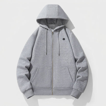 Women's heated zip-up hoodie featuring 3-level heat control, a cozy kangaroo pocket, and made from a warm polyester blend, perfect for cold weather 1