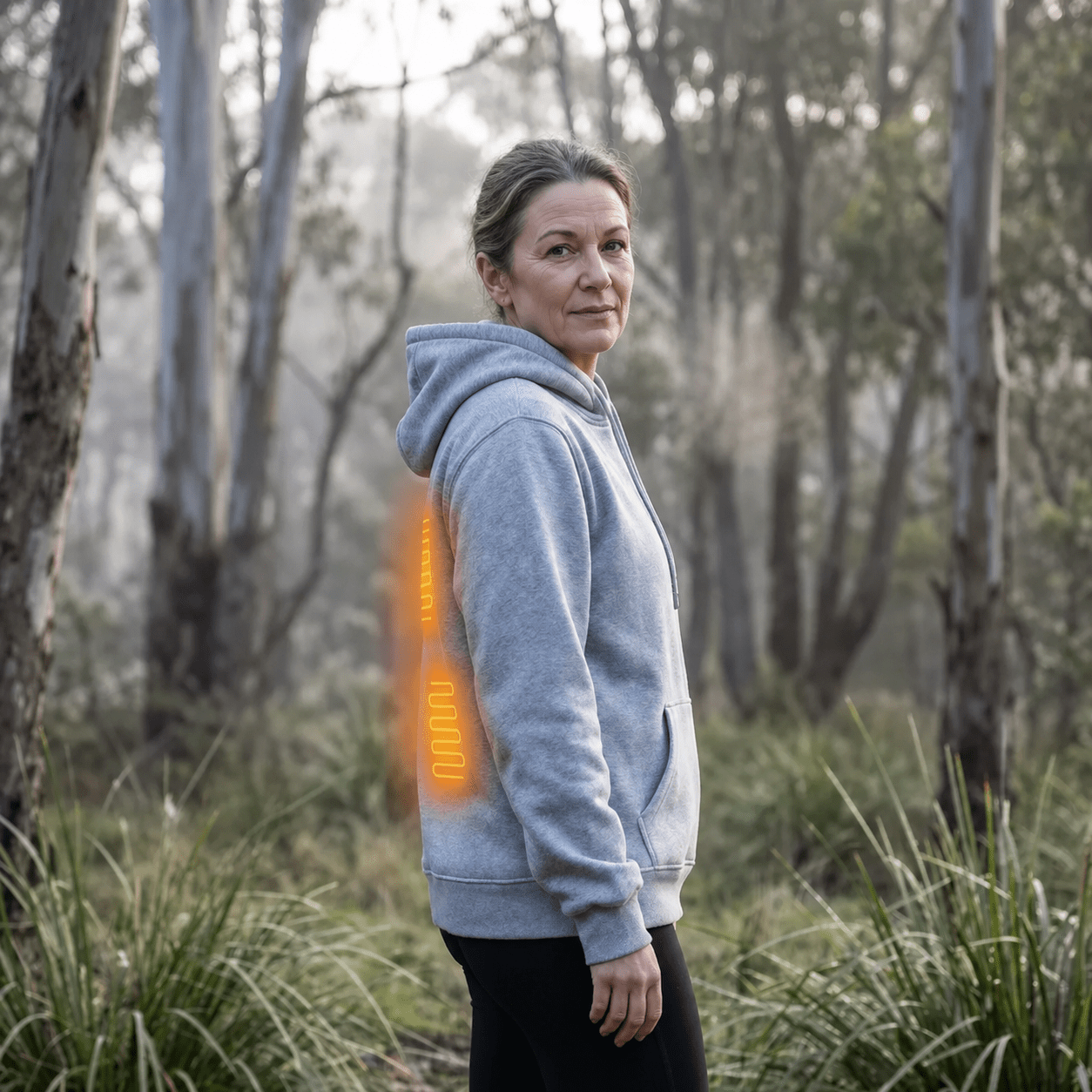 Women's heated zip-up hoodie featuring 3-level heat control, a cozy kangaroo pocket, and made from a warm polyester blend, perfect for cold weather 4