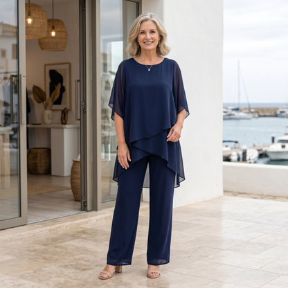 Women's loungewear set featuring a two-piece palazzo design, crafted from lightweight breathable fabric for a relaxed fit, perfect for comfortable lounging or casual 0