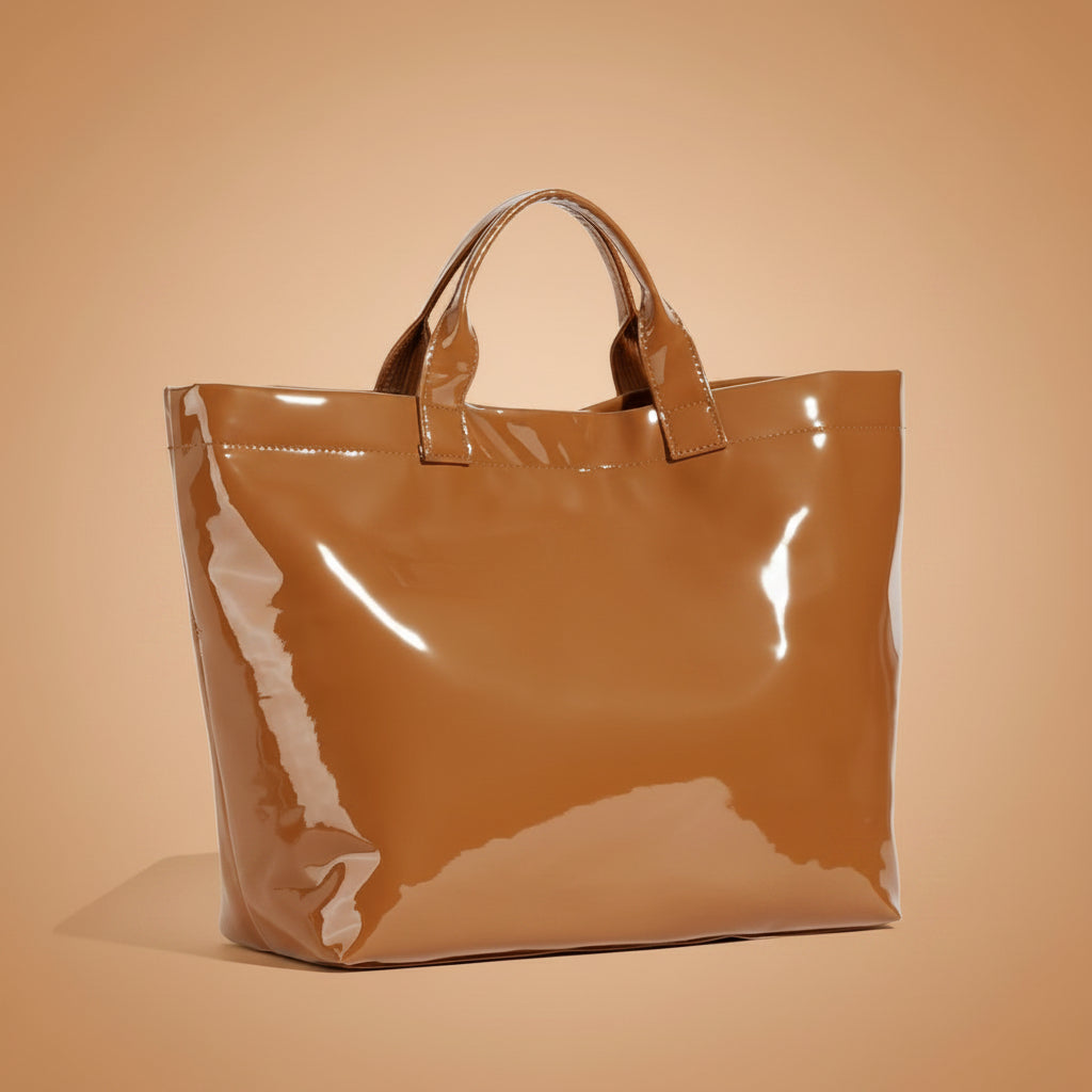 Women's structured tote bag made of durable synthetic leather, featuring spacious carry space and available in multiple colors, ideal for everyday use and stylish outings. 0