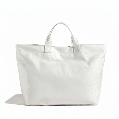 Women's structured tote bag made of durable synthetic leather, featuring spacious carry space and available in multiple colors, ideal for everyday use and stylish outings. 3