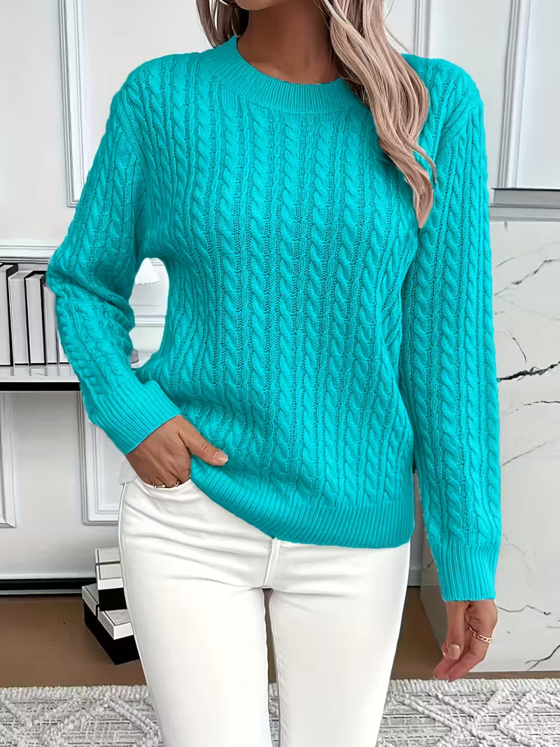 Women's green sweater designed for cozy everyday wear, featuring a minimalist lightweight design perfect for layering and casual outfits. 6