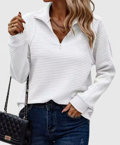 Women's pink sweater featuring a flattering fit and soft comfort, showcasing an elegant and timeless design perfect for any casual or semi-formal occasion. 2