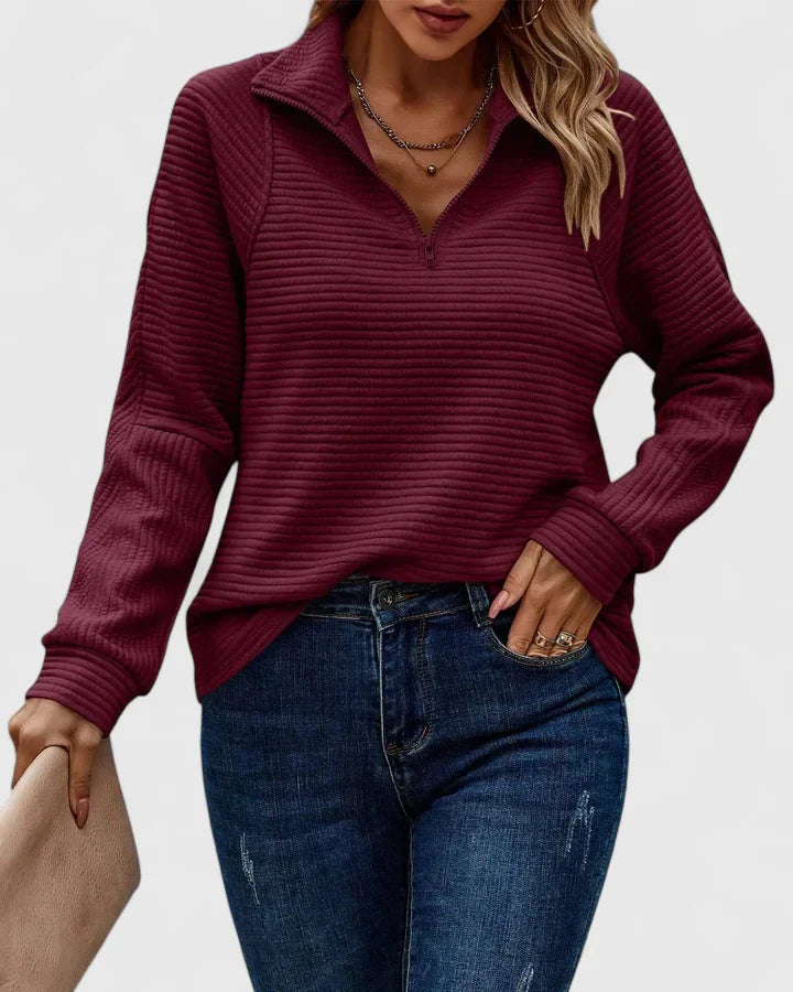 Women's pink sweater featuring a flattering fit and soft comfort, showcasing an elegant and timeless design perfect for any casual or semi-formal occasion. 4
