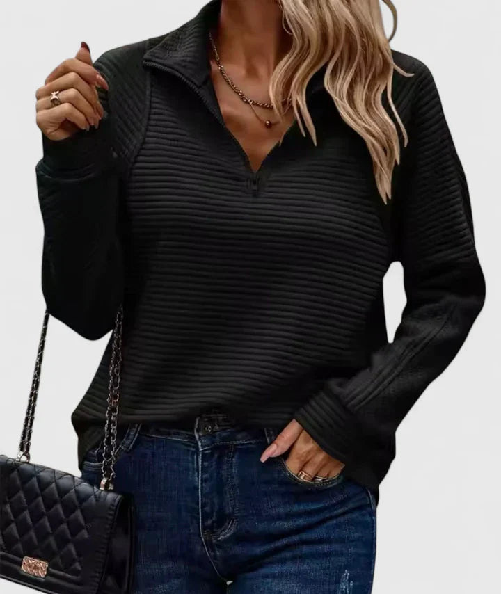 Women's pink sweater featuring a flattering fit and soft comfort, showcasing an elegant and timeless design perfect for any casual or semi-formal occasion. 5