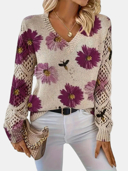 Women's blue sweater featuring a modern silhouette, perfect for cozy all-season layering. 3
