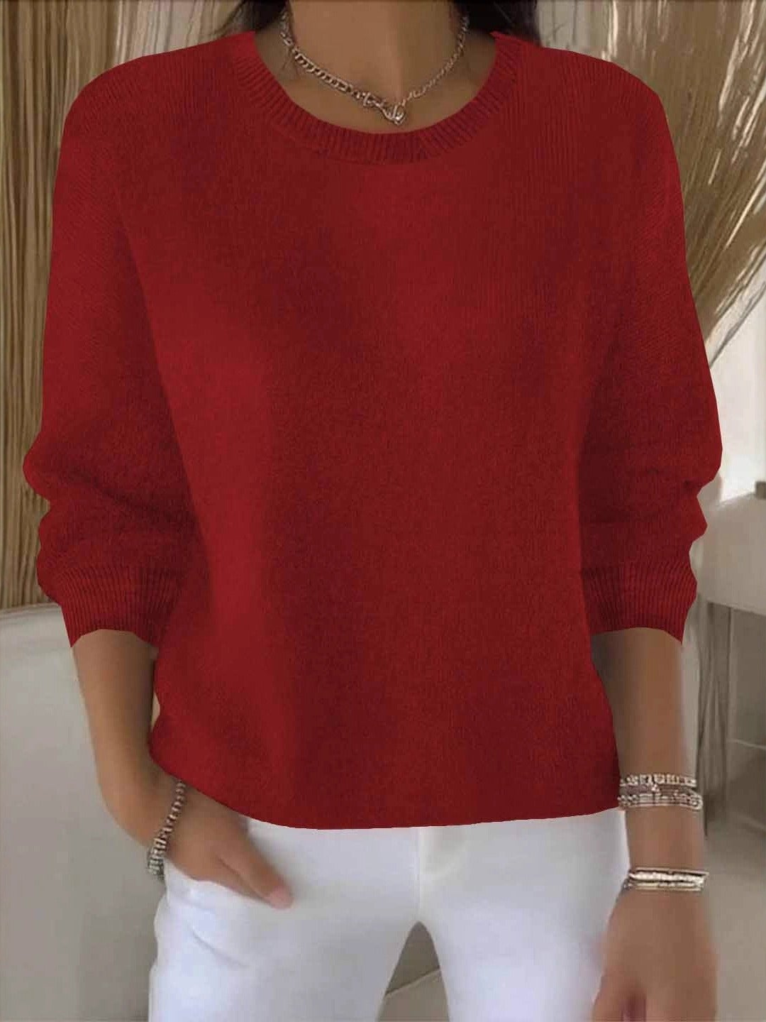 Women's yellow sweater featuring a soft and warm fabric, designed for cozy everyday wear with an elegant style. 9
