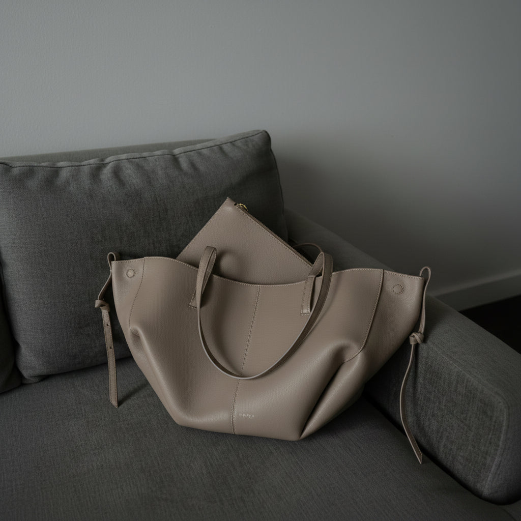 Women's vintage tote bag featuring a spacious interior, made from durable fabric, perfect for everyday carry as a large shoulder handbag. 2