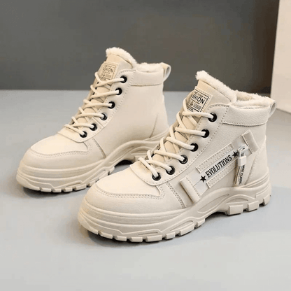 Women's waterproof insulated snow boots featuring an anti-slip sole, designed for modern winter adventures with a stylish look and superior warmth. 0