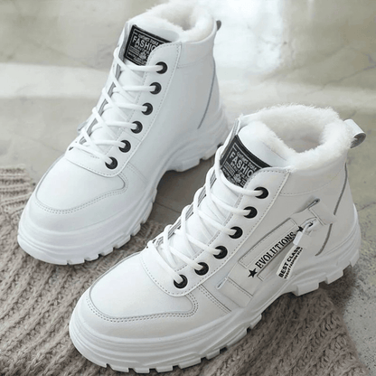 Women's waterproof insulated snow boots featuring an anti-slip sole, designed for modern winter adventures with a stylish look and superior warmth. 1