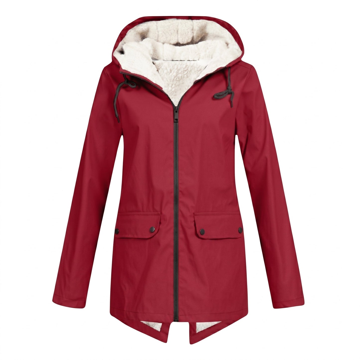 Women's waterproof rain jacket featuring an adjustable hood, designed for windproof and breathable comfort, perfect for everyday wear in all weather conditions. 0