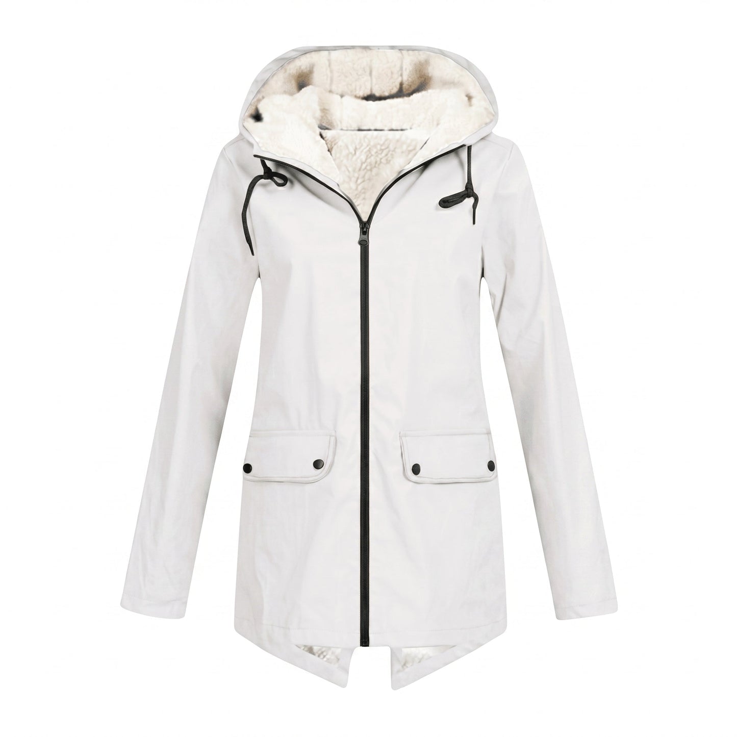 Women's waterproof rain jacket featuring an adjustable hood, designed for windproof and breathable comfort, perfect for everyday wear in all weather conditions. 6