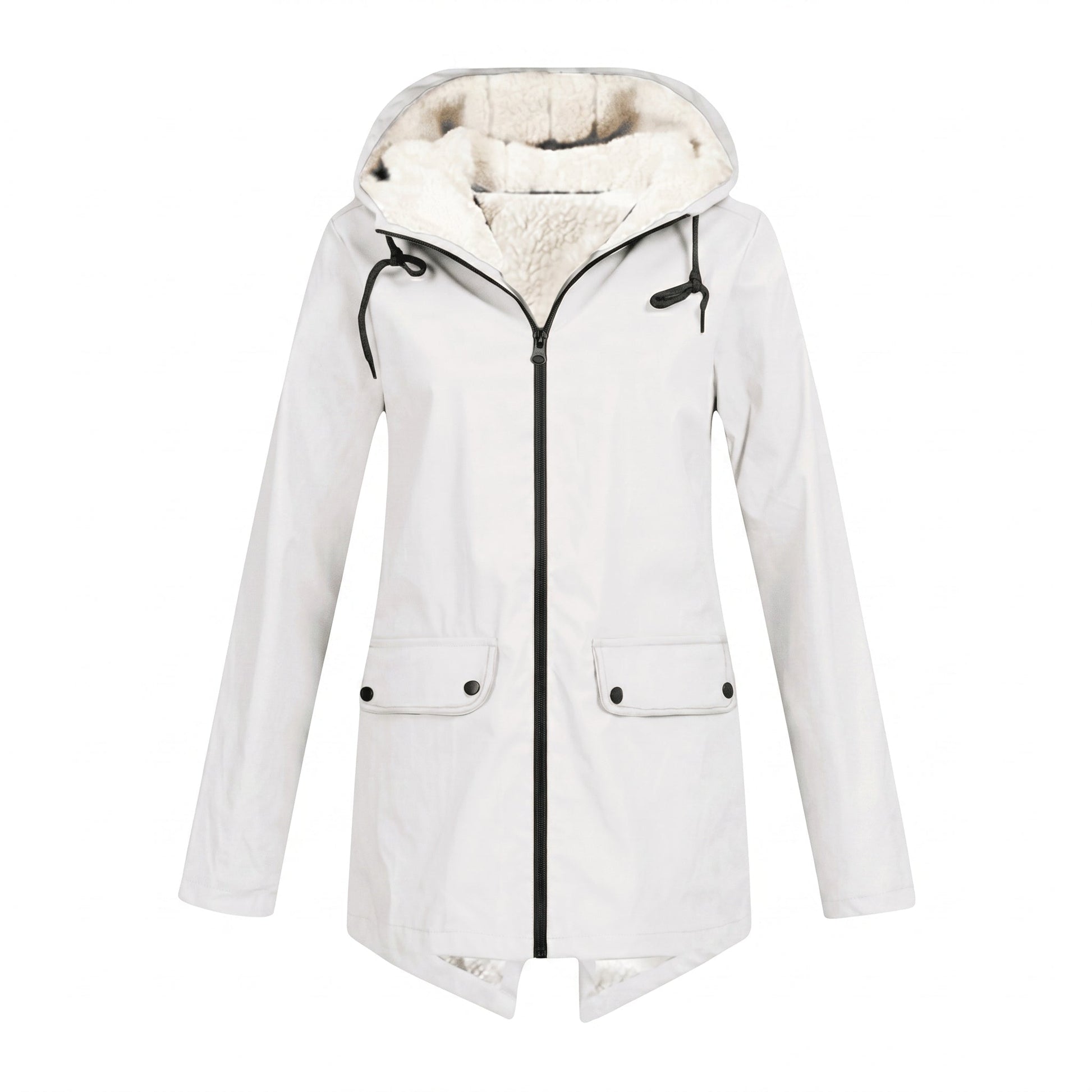 Women's waterproof rain jacket featuring an adjustable hood, designed for windproof and breathable comfort, perfect for everyday wear in all weather conditions. 6