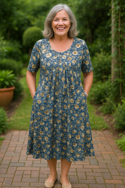 Womens midi dress featuring breathable stretch fabric, elegant layered A-line design, perfect for wedding guests and summer events. 3