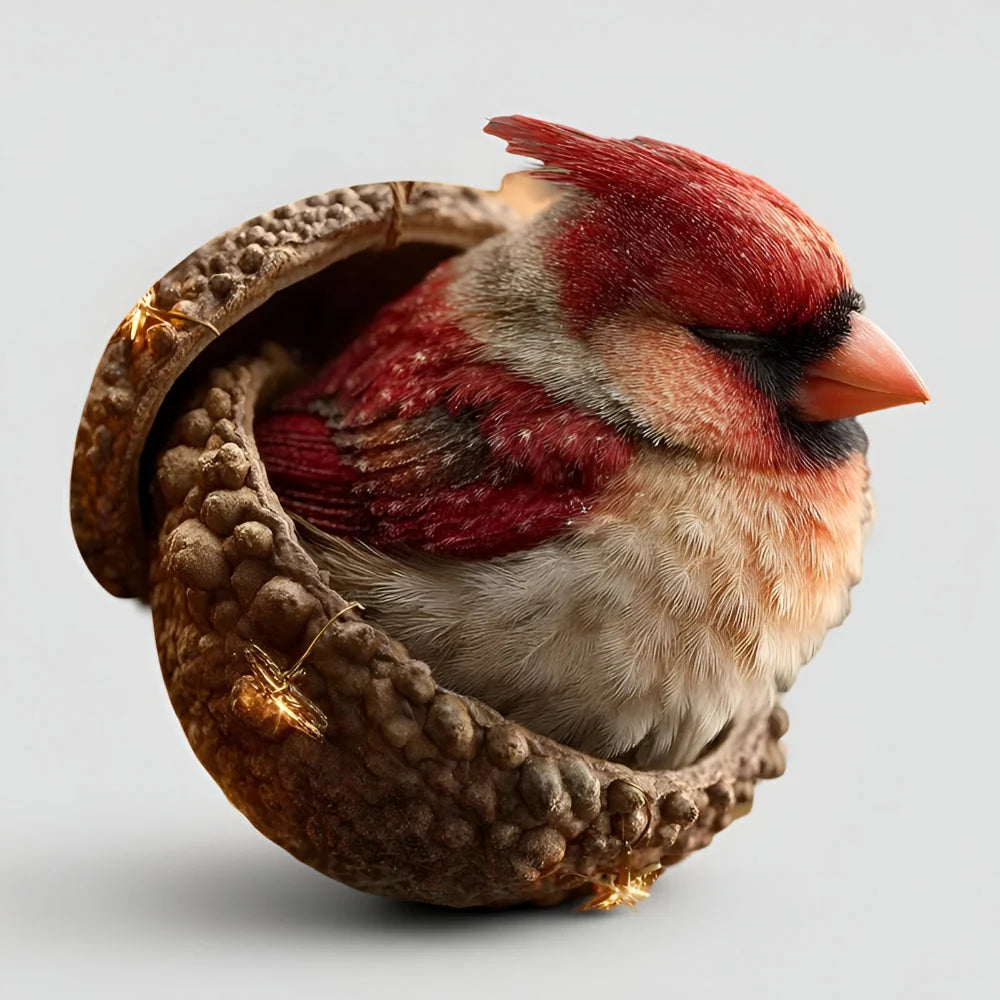 Woodland animal Christmas ornaments featuring acorn designs, available in rabbit, squirrel, owl, fox, cardinal, and hedgehog, perfect for nature 5