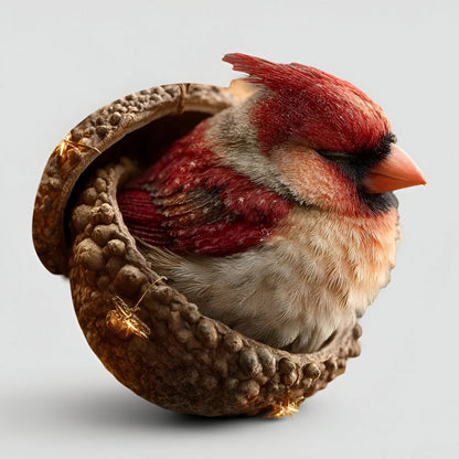 Woodland animal Christmas ornaments featuring acorn designs, available in rabbit, squirrel, owl, fox, cardinal, and hedgehog, perfect for nature 5