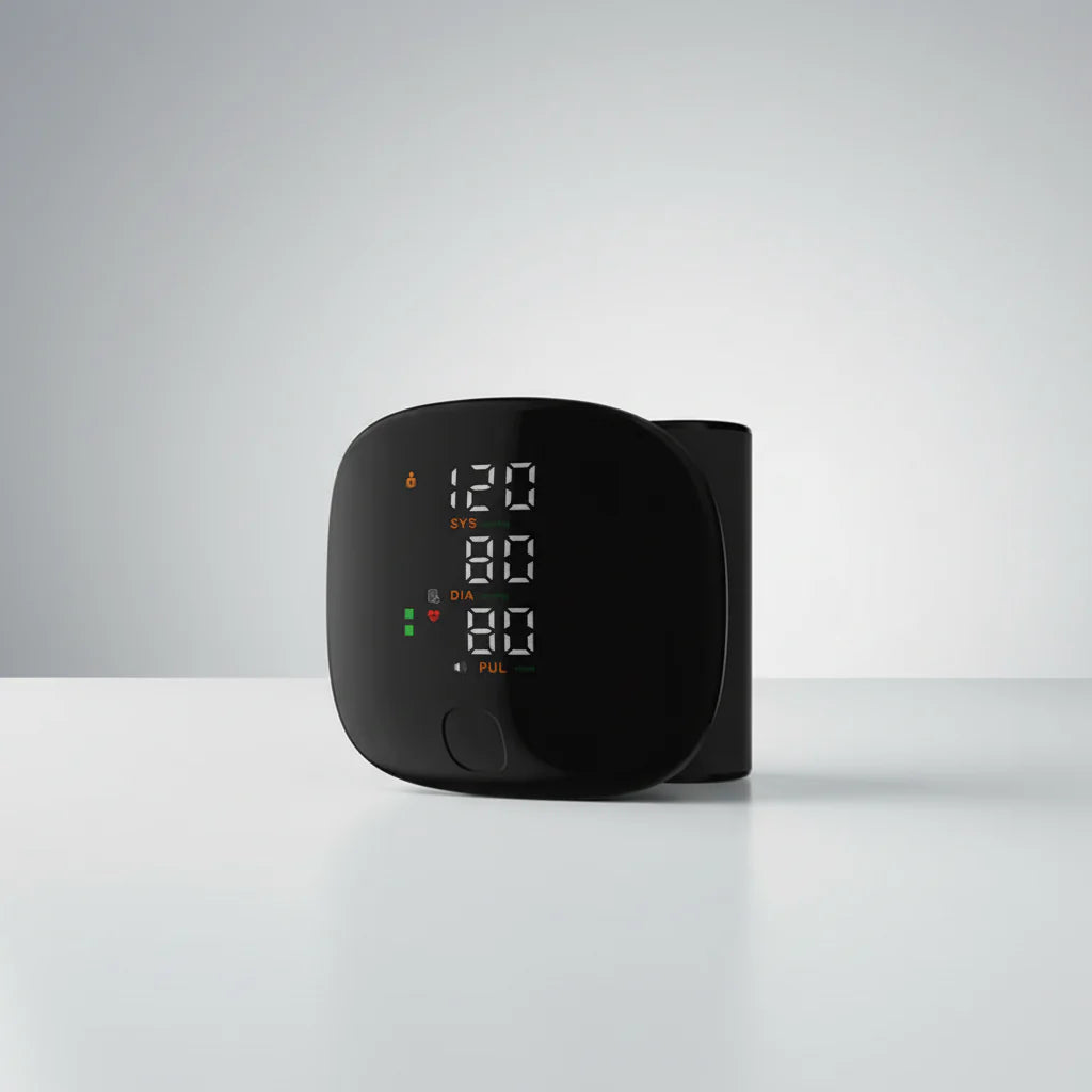 Wrist Blood Pressure Monitor featuring a USB rechargeable digital display for automatic home health checks, designed for accurate and convenient blood pressure readings. 1