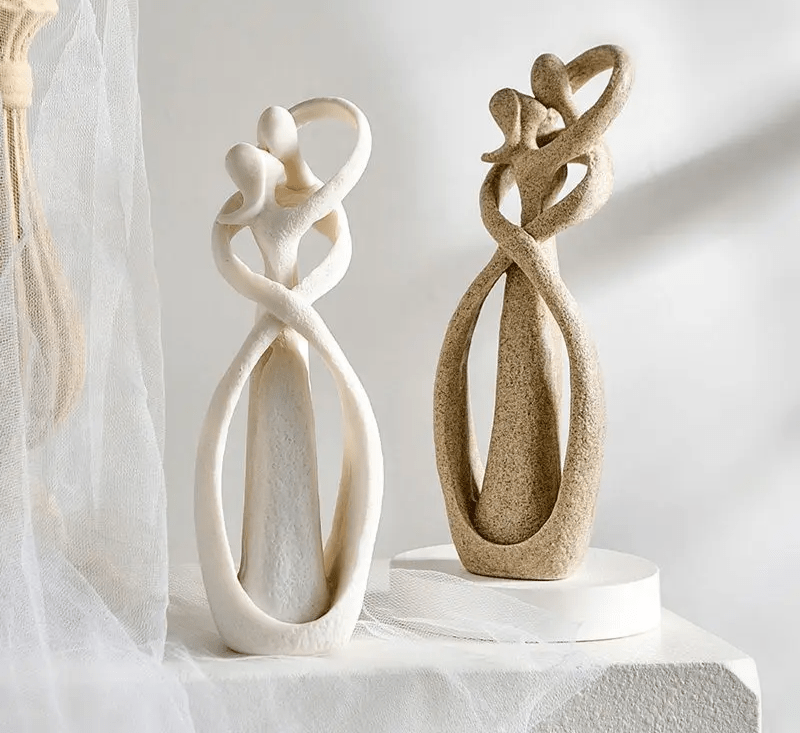 Abstract Figurine Timeless Love, an elegant 30 cm high polyresin home décor art piece symbolizing romance and connection, perfect for enhancing any 0