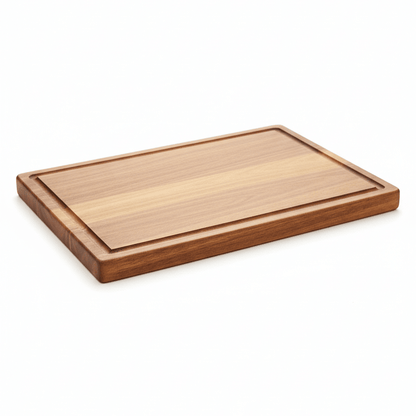 Acacia wood cutting board with a knife-friendly surface, durable design for cooking and serving, measuring 38 x 26 cm. 5